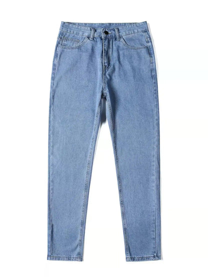 Men's Casual Straight Denim Jeans Blue Black S-3XL