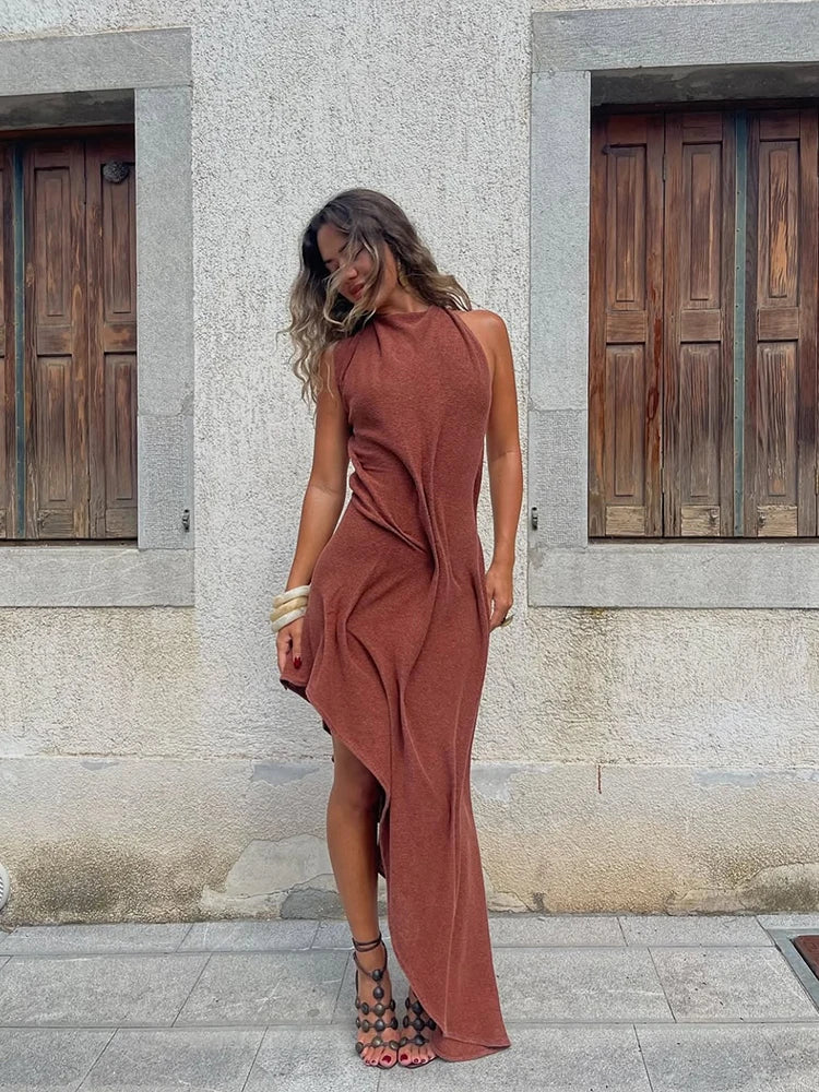 Romantic Soft Halter Maxi Dress for Women