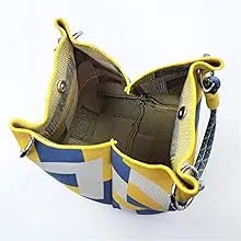 Mini Knitted Bucket Bag Women Colorblock Wristlet Purse