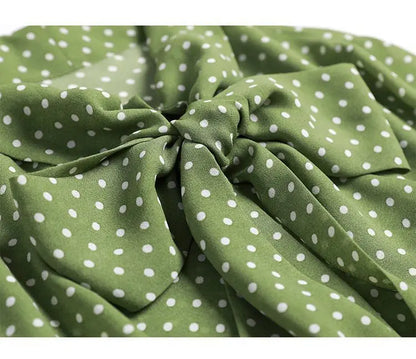 Shawl Collar Long Sleeve Blouse Women Polka Dot Cardigan