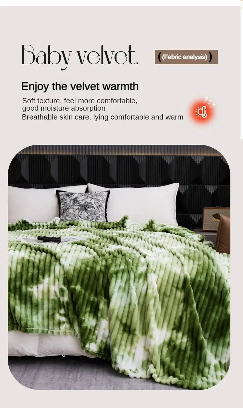 Tie Dye Flannel Fleece Blanket for Beds