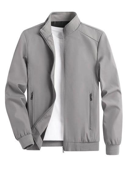 Men's Casual Zipper Jacket in Polyester for Spring and Autumn