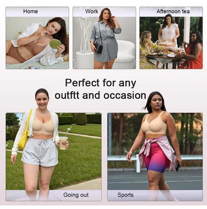 Wireless Push-Up Bra for Women, Soft Nylon Seamless Underwear