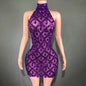 Sparkly Rhinestones Sleeveless Evening Dress for Women