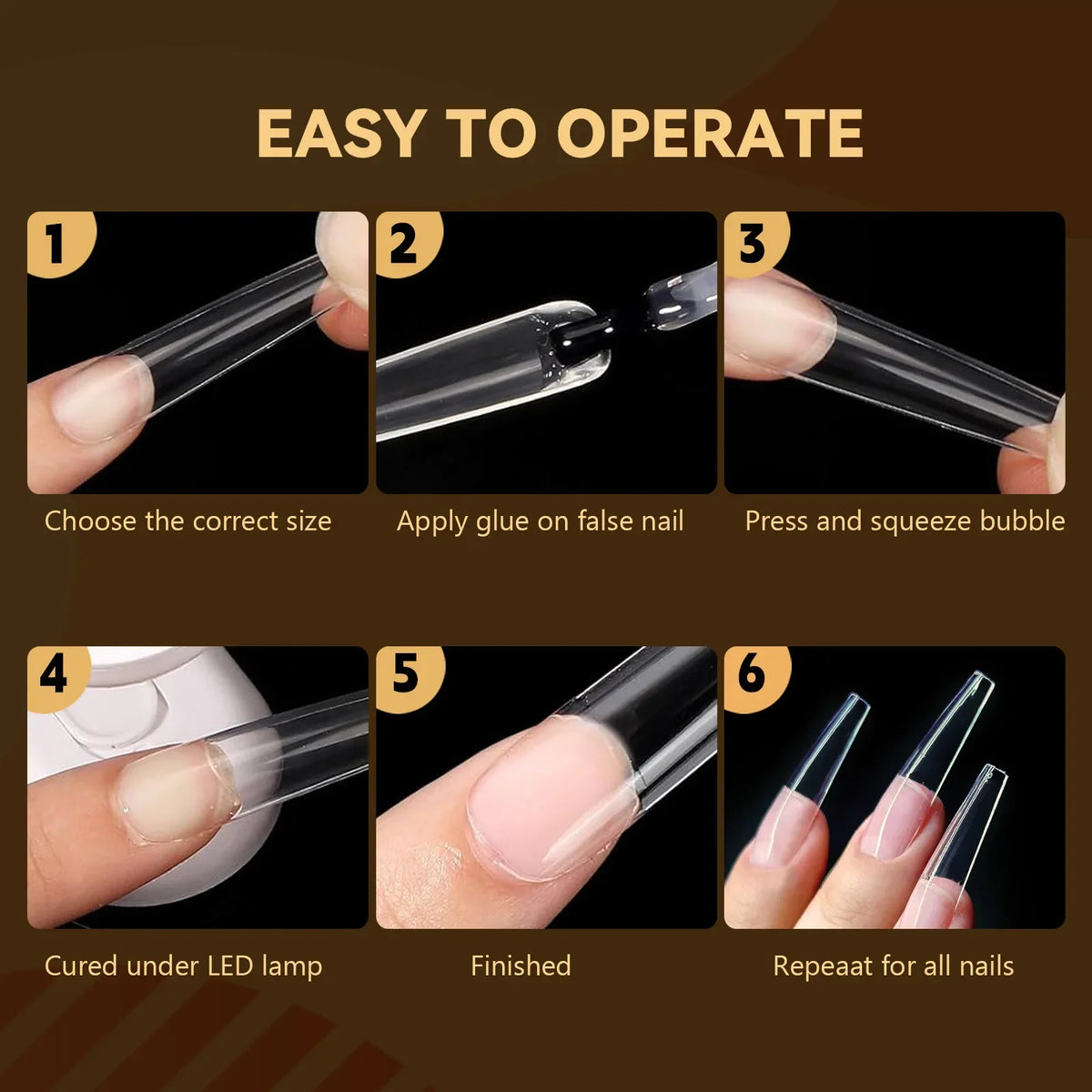 Soft Gel Full Cover Almond Fake Nails Box