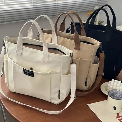 Canvas Large Capacity Commuter Shoulder Handbag