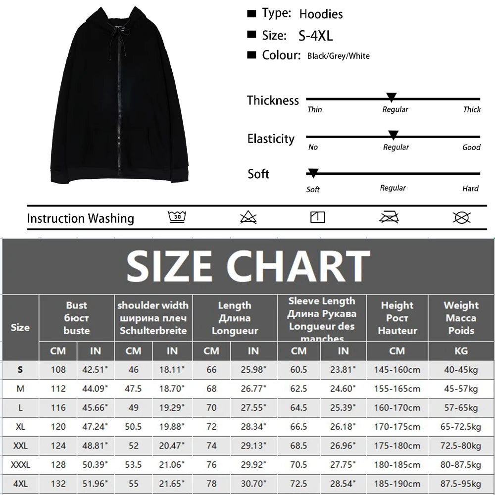 Zipper Hooded Sweatshirt for Men Casual Polyester