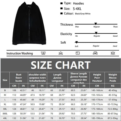 Zipper Hooded Sweatshirt for Men Casual Polyester