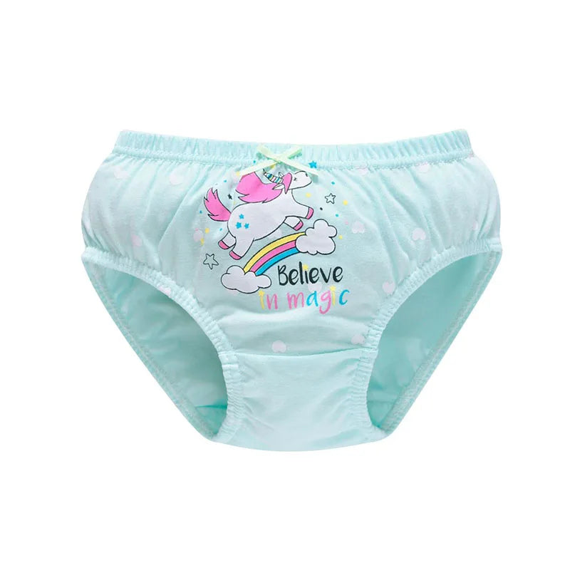 Girls Cotton Unicorn Cartoon Briefs Soft Underwear