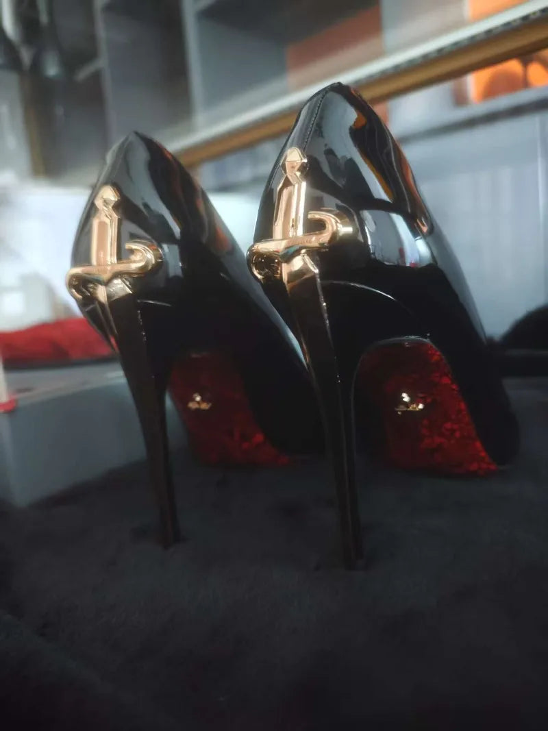 High Heel Stiletto Pointed Leather Women Shoes