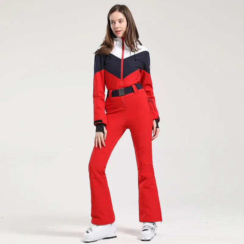 Gsou Women's Winter Snow Jumpsuit Waterproof Ski Suit
