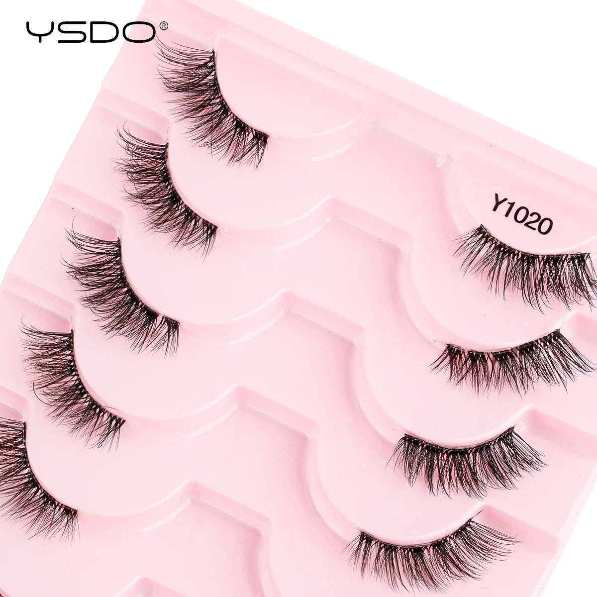 YSDO 5/10 Pairs Natural Soft Black Half Lashes