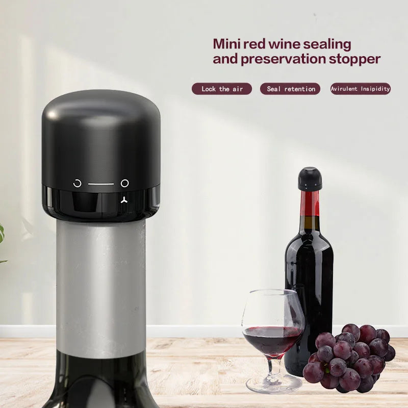 Red Wine Corks Champagne Bottle Stopper Set Black ABS Silicone