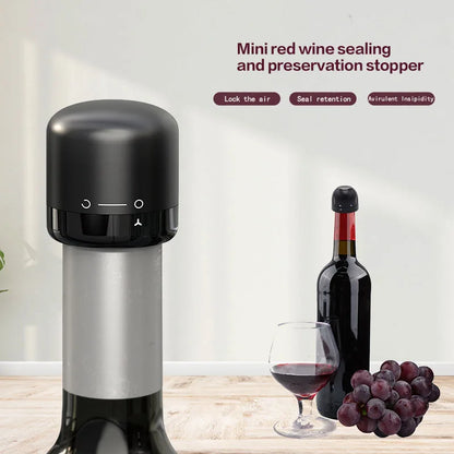 Red Wine Corks Champagne Bottle Stopper Set Black ABS Silicone