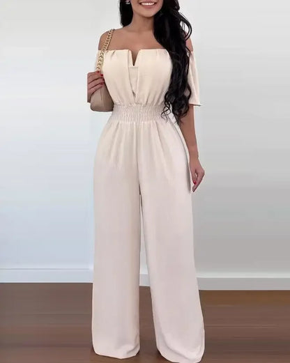 Elegant Off Shoulder Women's Jumpsuit Casual Polyester