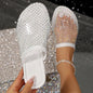 Women Summer Flat Slippers with Water Diamond
