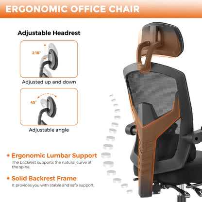 MCQ High Back Ergonomic Gaming Office Chair with Lumbar Support