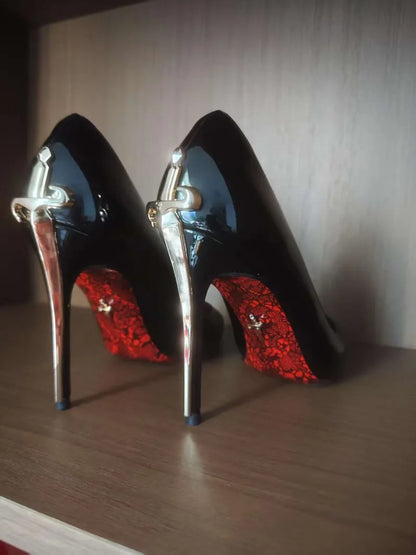 High Heel Stiletto Pointed Leather Women Shoes