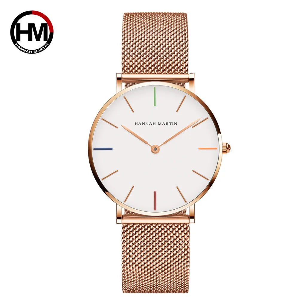 Hannah Martin Women 36mm Rose Gold Quartz Watch