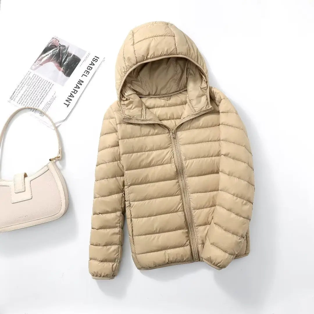 Women Hooded Puffer Jacket Plus Size Lightweight