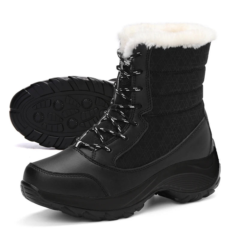 Women’s Waterproof Ankle Snow Boots with Fur Lining