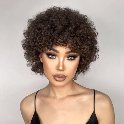 Brazilian Afro Puff Pixie Bob Wig 99J Natural Brown