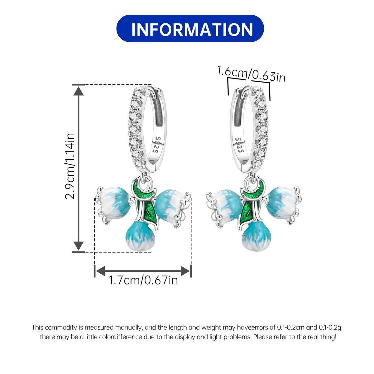 S925 Sterling Silver Iris Flower Hoop Earrings for Women