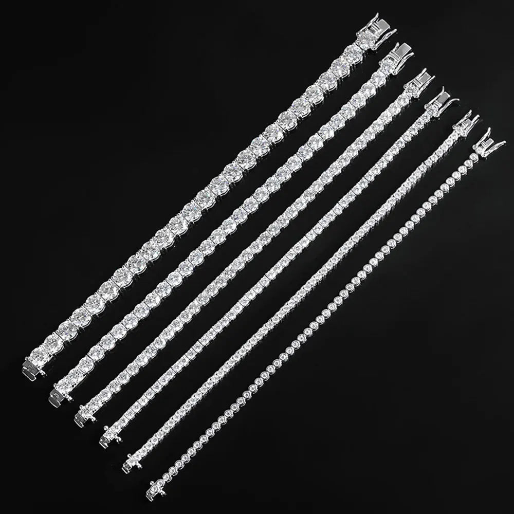 Moissanite Tennis Bracelet 925 Sterling Silver White Gold