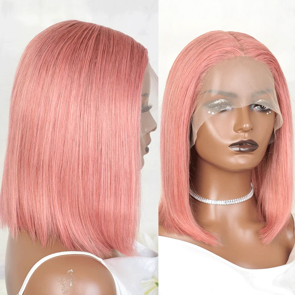 Short Straight Bob Wig 100% Human Hair Dark Purple