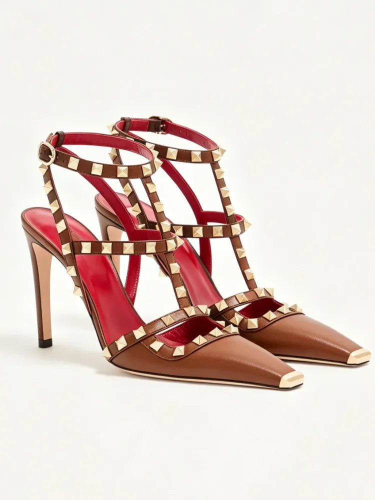 Summer High-Heeled Rivet Women's Sandals