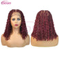 Short Bohemian Curly Braided Lace Front Wig 12 Inch