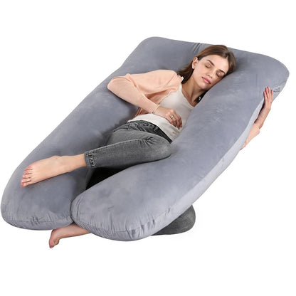 G Shaped Full Body Maternity Pillow with Removable Cover