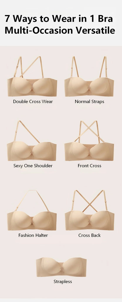 Wireless Strapless Pushup Bra 3D Molded Petal Design