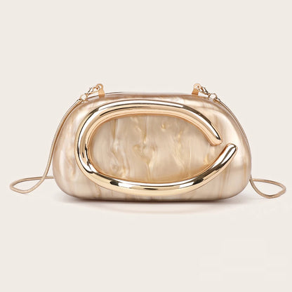 Gold PVC Evening Clutch Bag for Women