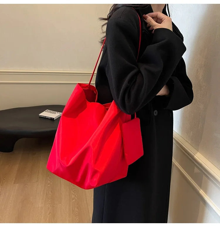 Large Capacity Nylon Tote Shoulder Bag for Women