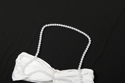 Sexy Bead Patchwork 2-Piece Set Women Halter Bra and Bottom