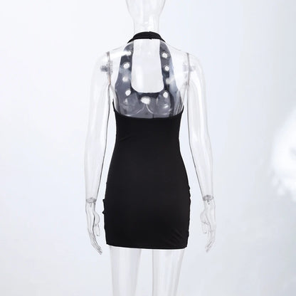 Halter Cutout Mini Dress for Women in Polyester