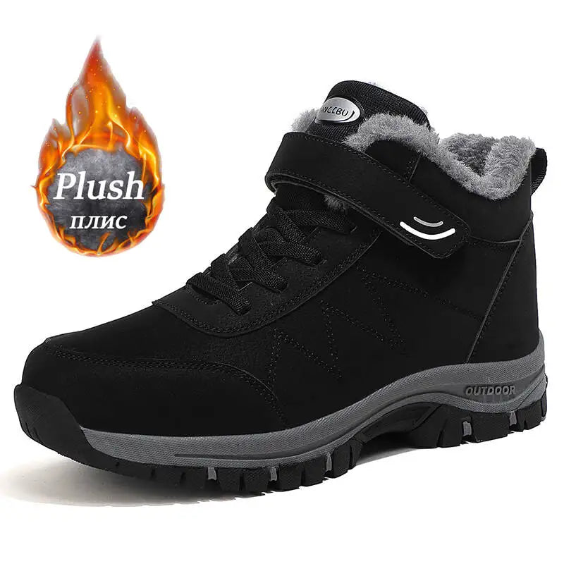 Men's Winter Ankle Snow Boots with Plush Lining