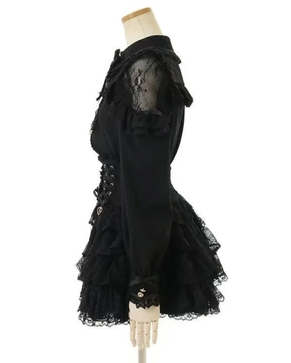 Japanese Sweet Lolita Mini Skirt Women Retro Lace Skirt
