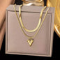 Stainless Steel Heart Pendant Necklace for Women