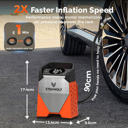 ETENWOLF ZEPHYR S3 Portable Tire Inflator 160 PSI
