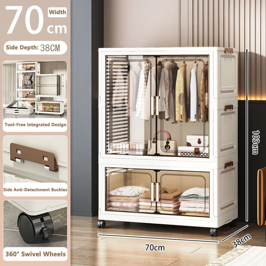 Multi-Layer Plastic Storage Cabinet for Home Use