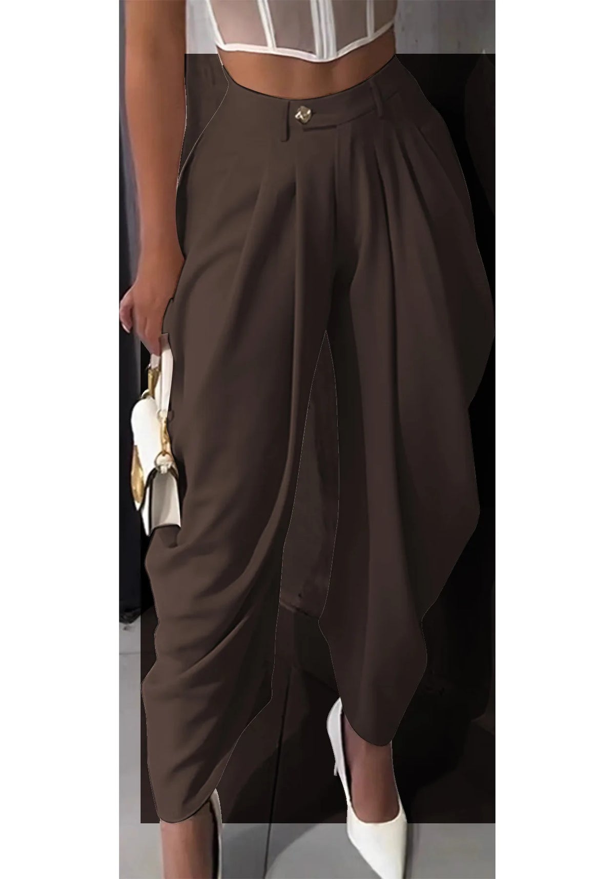 Women High Waist Loose Jogger Pants Casual Trousers