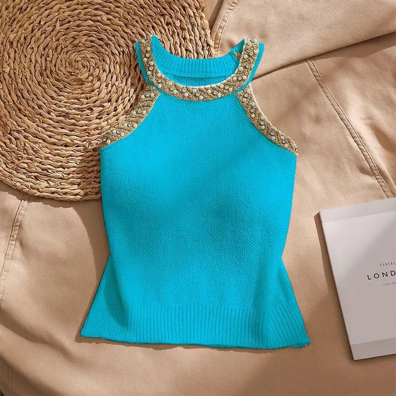 Sleeveless Knitted Vest Shirt Women Camisole