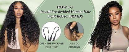 Deep Wave Crochet Human Hair Extensions for Braiding