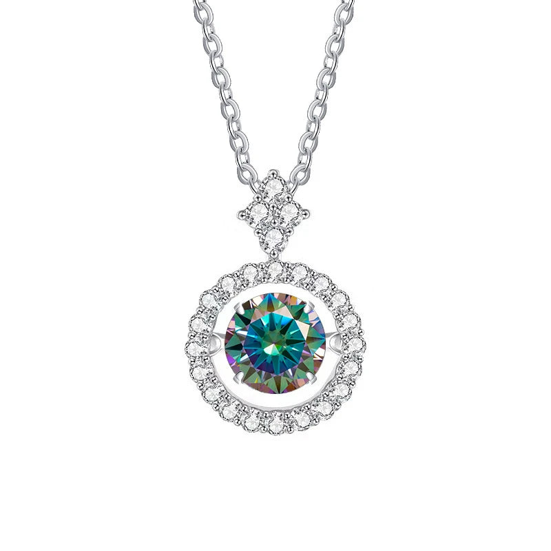 Moissanite Pendant Necklace for Women in Sterling Silver