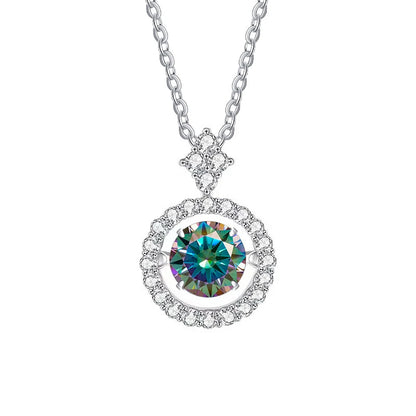 Moissanite Pendant Necklace for Women in Sterling Silver
