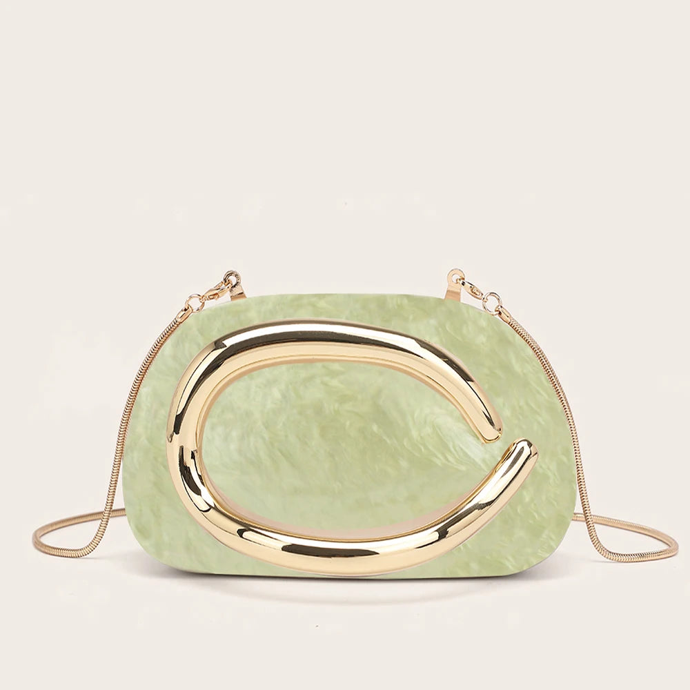 Gold PVC Evening Clutch Bag for Women