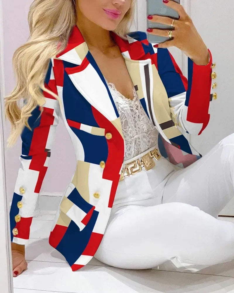 Paisley Butterfly Blazer Suit and Pants Set for Women