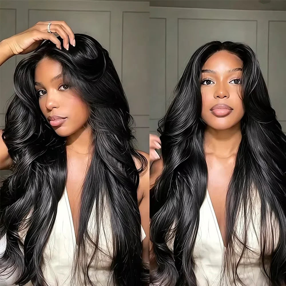 42 Inch 250% Density Body Wave Lace Front Wig Black